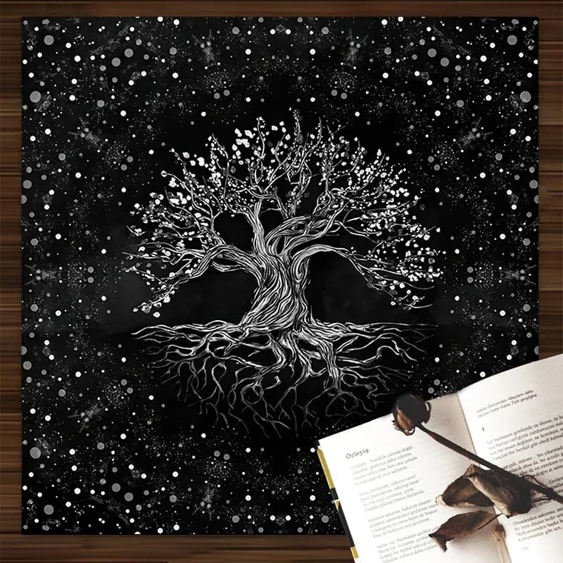 Albero della vita carta dei tarocchi tovaglia altare panno pendolo pagano stregoneria astrologia oracle mat per la decorazione domestica della stanza