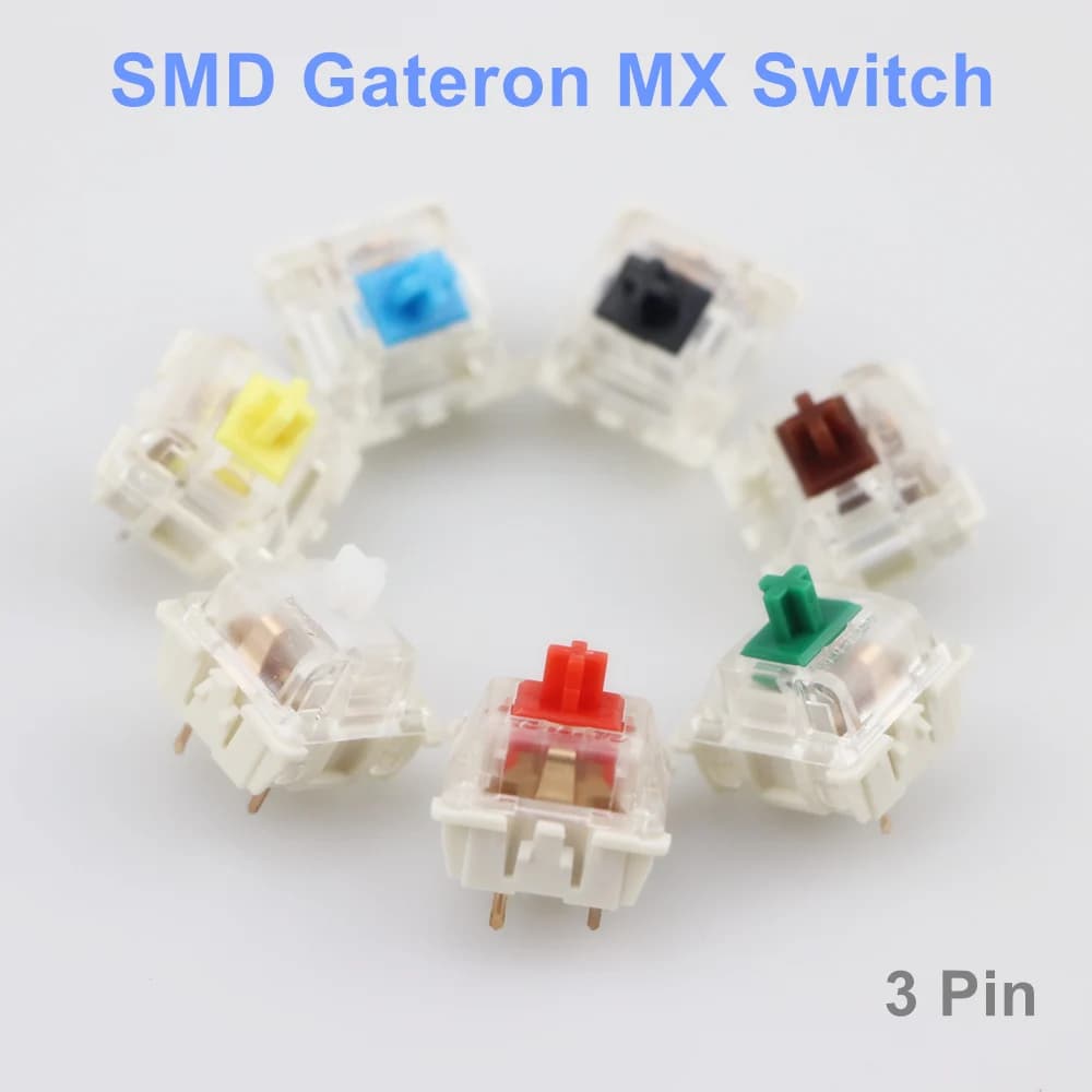 Interruttori Gateron SMD nero rosso marrone blu chiaro verde giallo 3pin interruttore Gateron per tastiera meccanica fit muslimygh60 dz60
