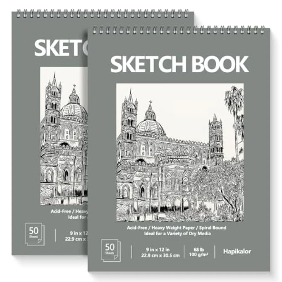 Sketch Book, 50 Sheets Spiral Bound Art Sketchbook, Acid Free Artist Drawg Book Paper, Art Supplies for,Craft Activities, Sketc