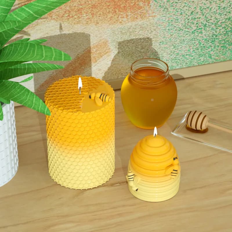 Candle Silicone Mold 3D Bee Honeycomb Beehive Form for Candle Making Supplie Homemade Beeswax Soap Crayon Wax Melt Hives mould