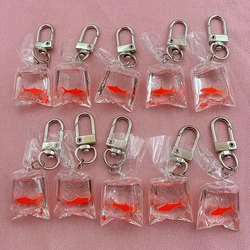 10pcs resin simulation bag fish keychain, suitable for bag car key hanging accessories, the best choice for gifts