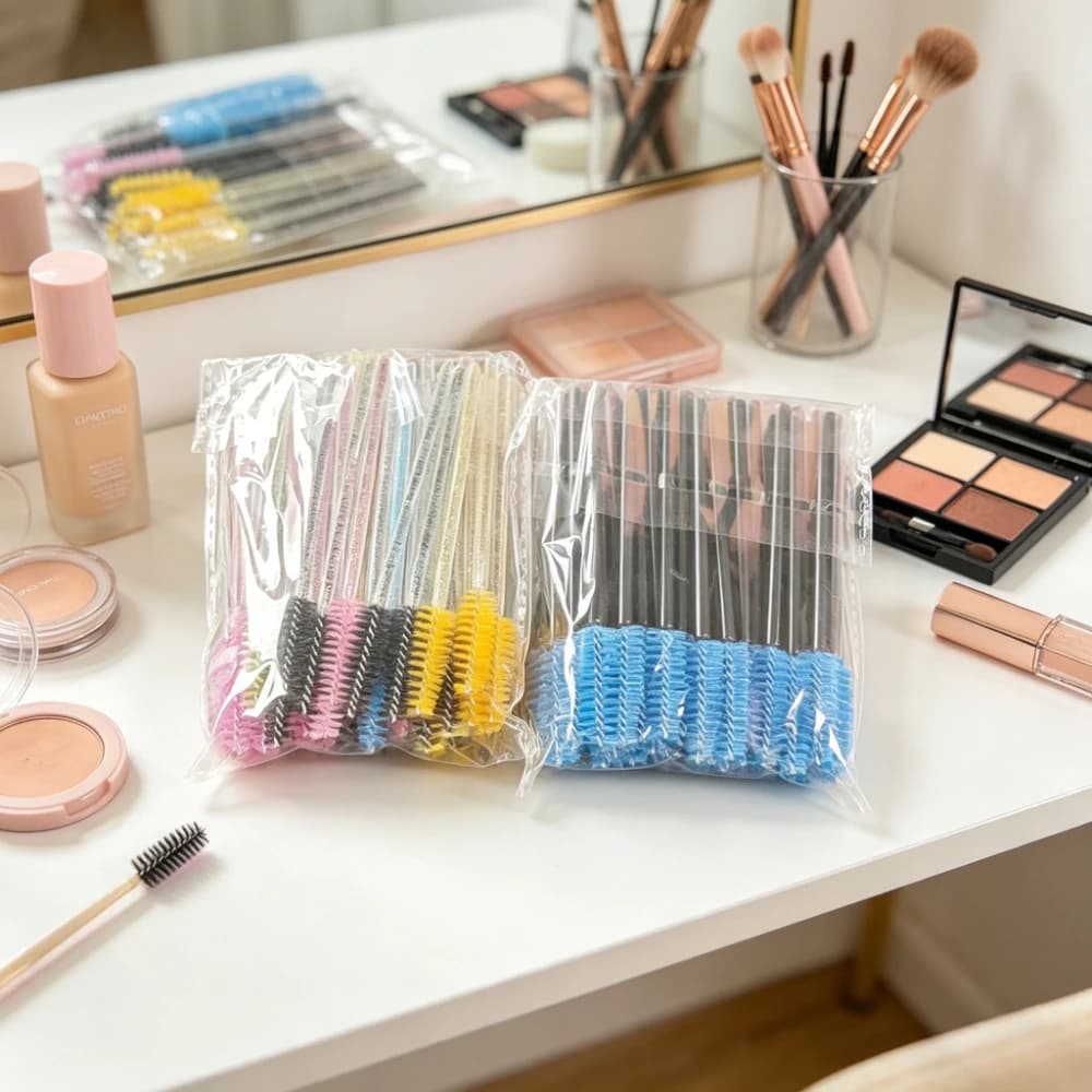 100 Pezzi Spazzole Colorate per Mascara e Ciglia, Applicatori per Trucco, Pennelli per Extension Ciglia e Sopracciglia