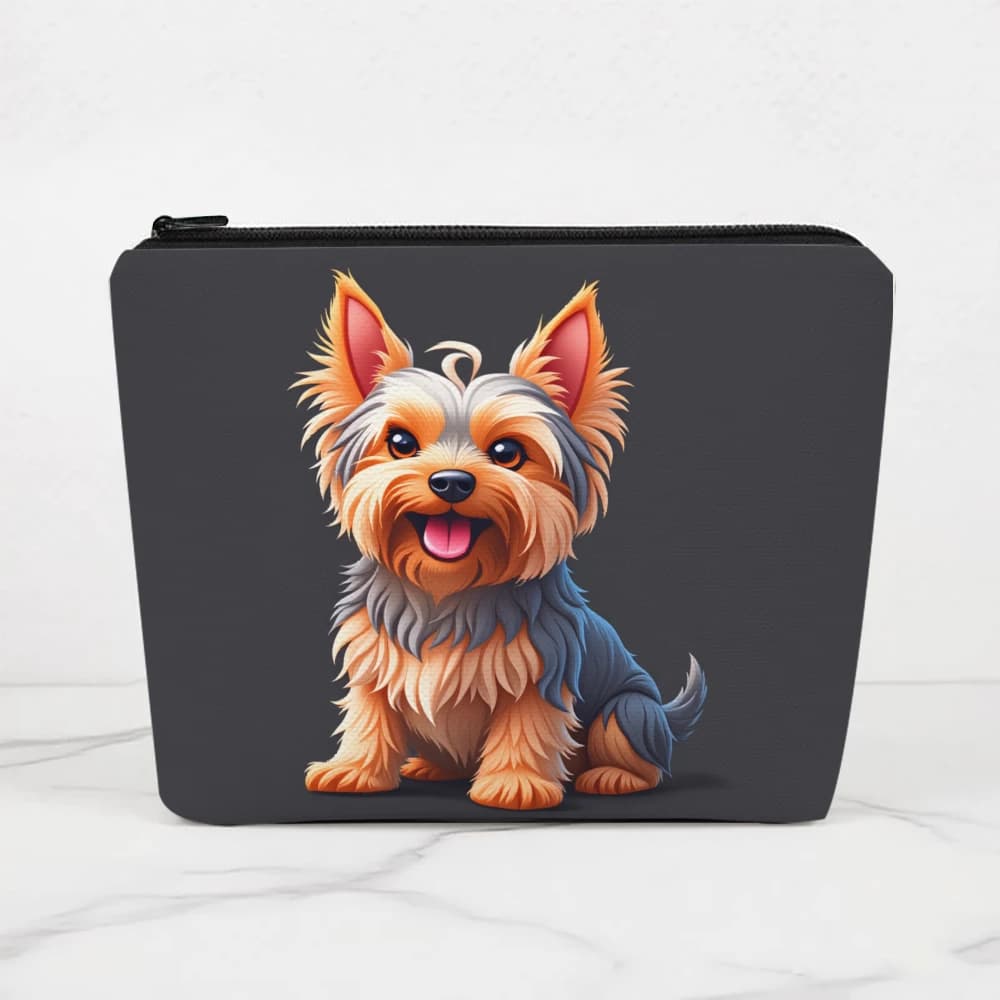 Borse per il trucco con stampa di simpatici cani Yorkie per ragazze, astuccio per cosmetici, borsa da toilette, astuccio per matite, custodia da viaggio