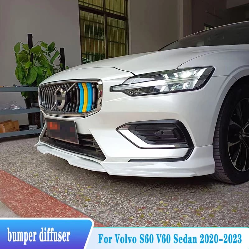 Per il 2020--2023 Volvo S60 V60 Berlina Paraurti Anteriore Diffusore Splitter Lip Spoiler Auto Body Kit Accessori S60 Paraurti Anteriore Diffusore
