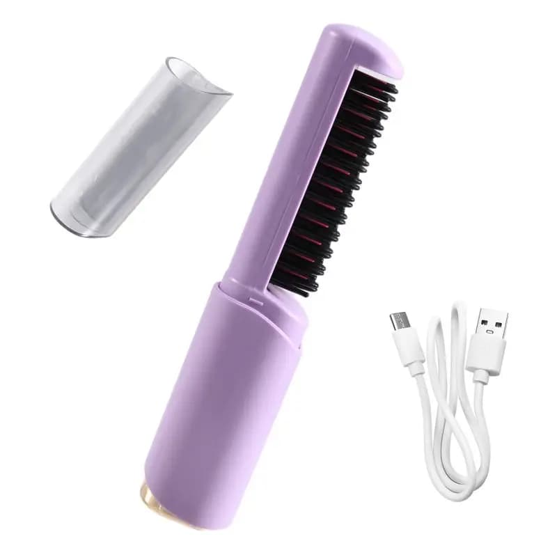 【Grande vendita】 Spazzola pettine per piastra per capelli portatile con display della temperatura Design antiscottatura