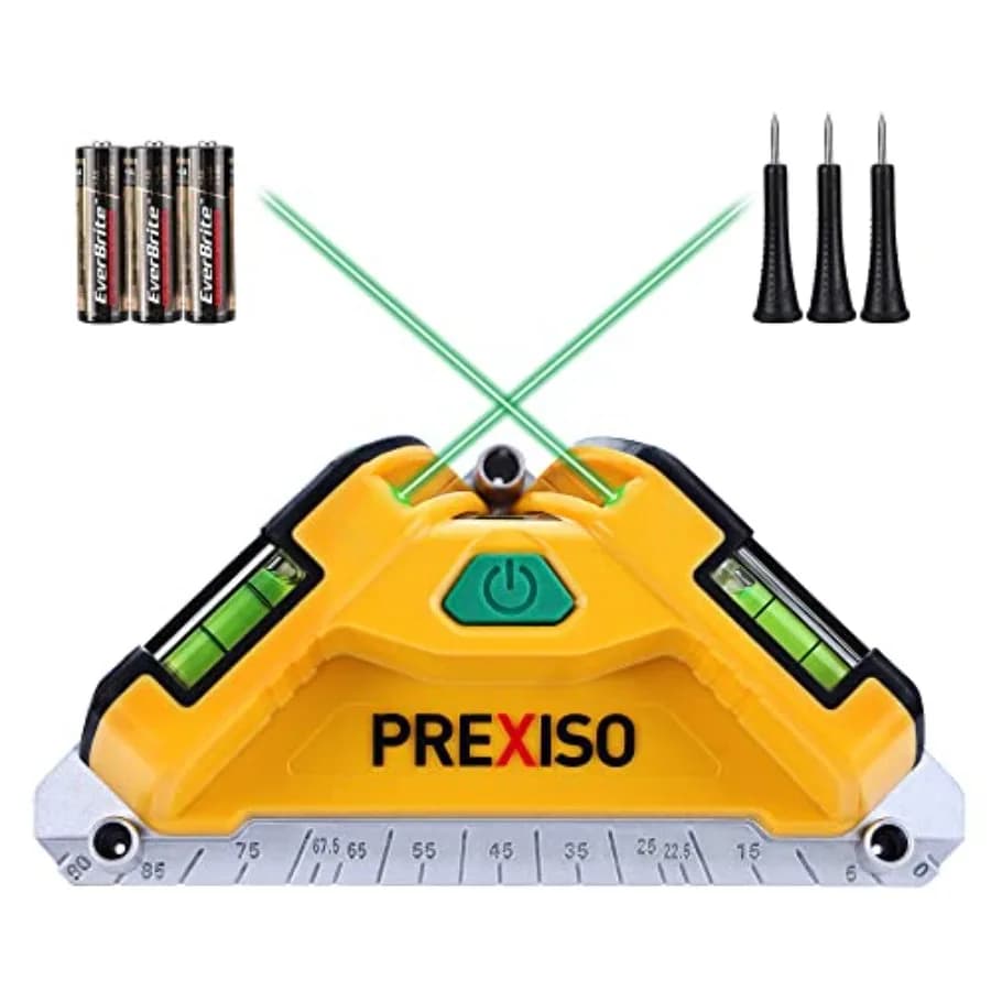 Livella Laser Quadrata con Raggio Verde da 65 Piedi, Base in Alluminio con Angolo di 90 Gradi, Livella Magnetica con Proiezione Linea Verde