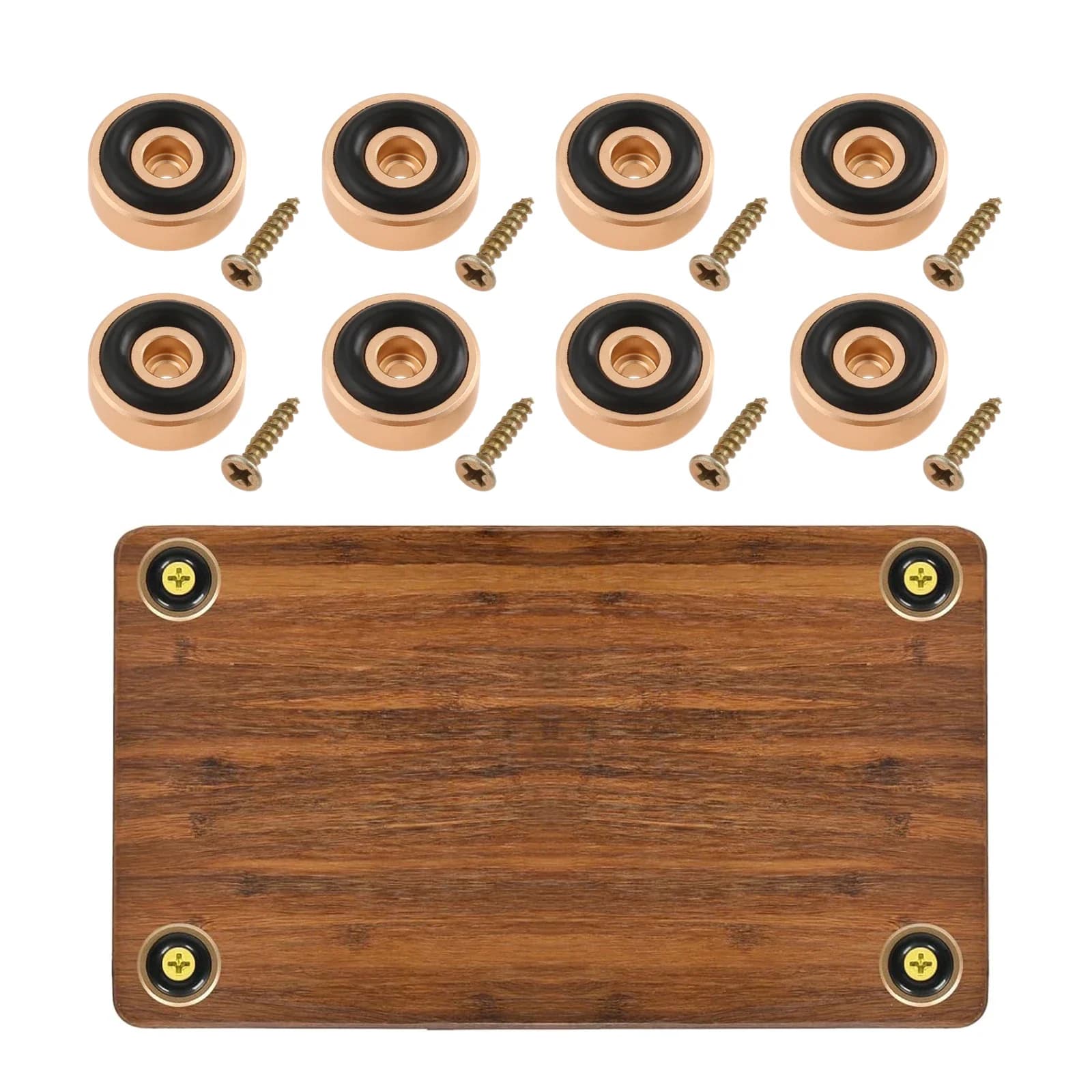 8 Pcs Cutting Board Feet with Non Slip Pads Aluminum Alloy Feet Legs with Rubber Feet and Screws Kit for Furniture Chair Cabinet