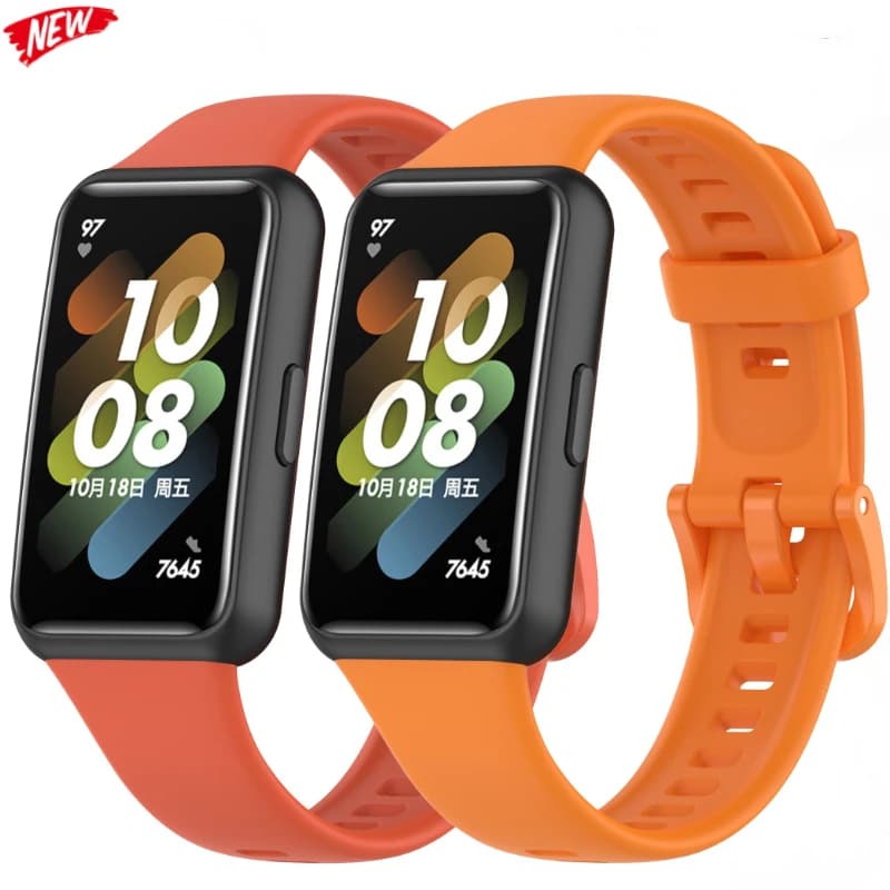 Silicone Watch Strap For Huawei Band 7 Original Belt Sports Smart Bracelet Replacement Band Wristband For Huawei Band 7 Correa