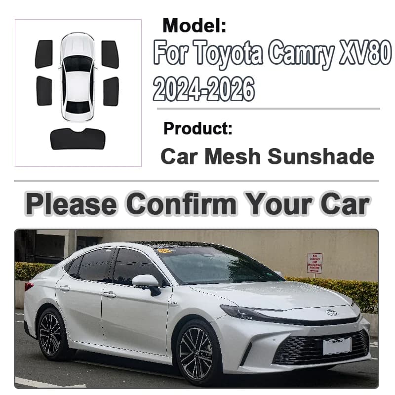For Toyota Camry XV80 2026 Accessories 2024 2025 Car Mesh Sunshade Windshield Sun Visor Privacy Curtains Magnetic Sunscreen Tool