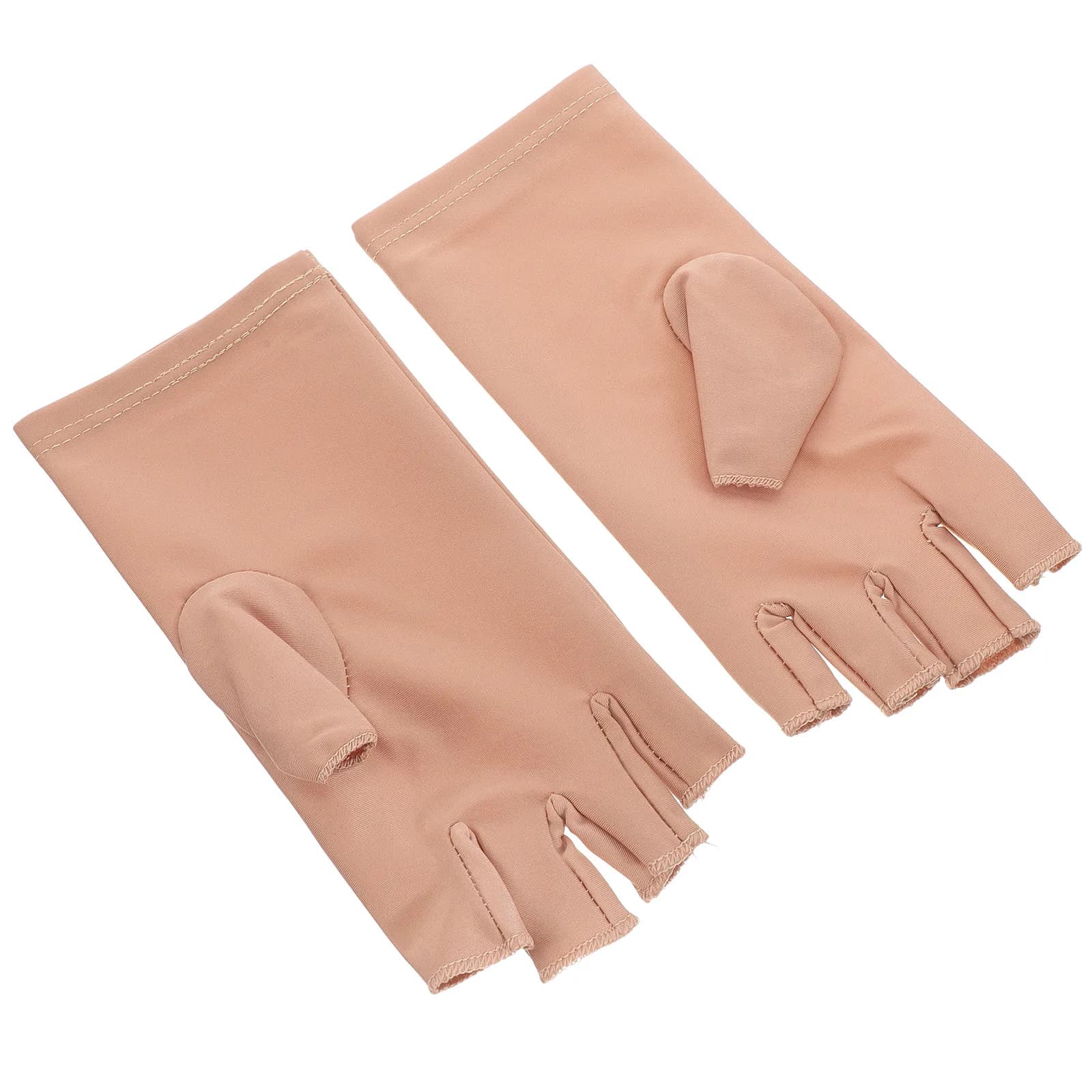 1 Paio di Guanti da Guida in Seta Ghiaccio Anti-UV Beige Taglia M Traspiranti Mezze Dita Asciugatura Rapida Antiscivolo con Stampa in Silicone