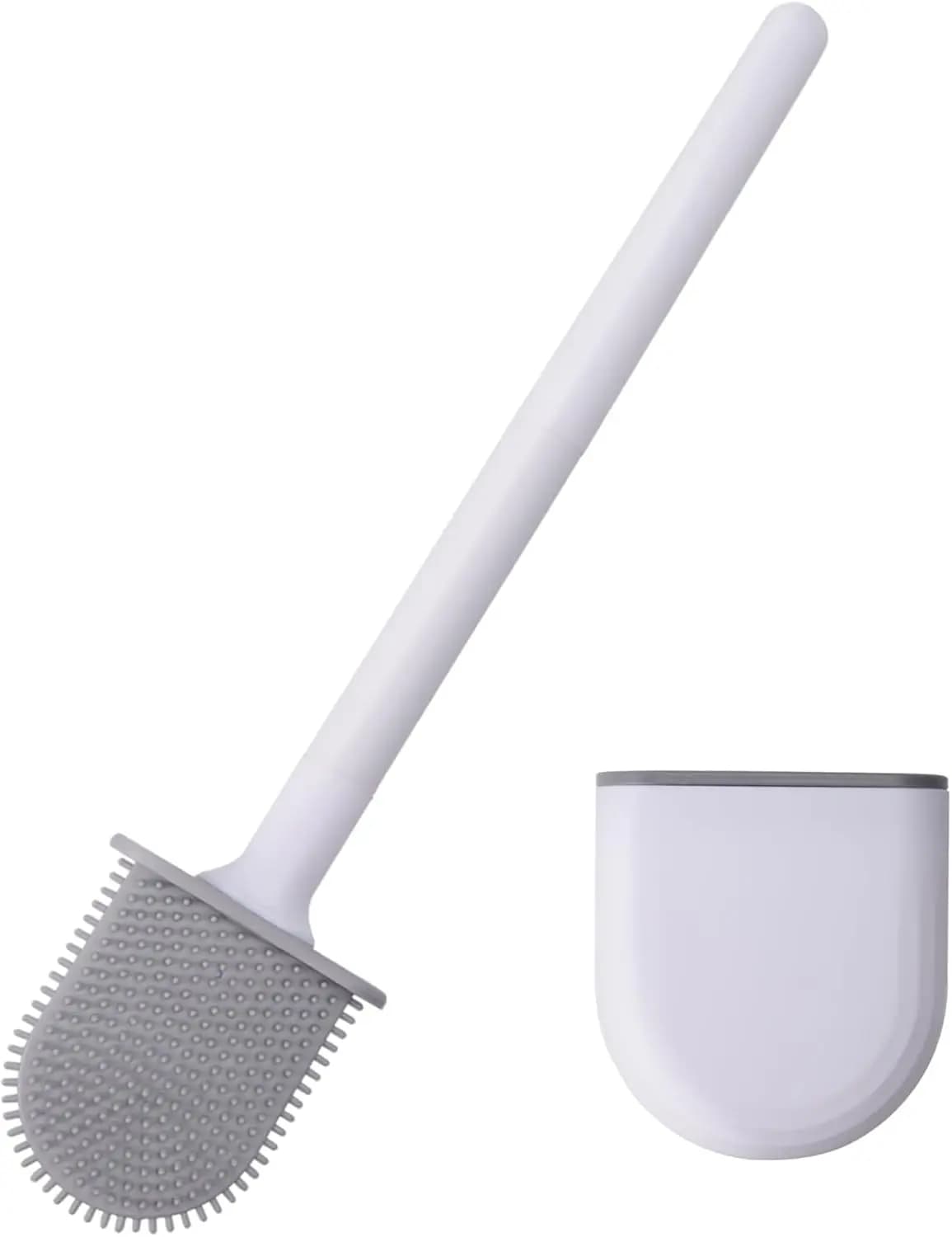 RV Toilet Bowl Brush, Toilet Brush Silicone Won't Damage Toilets, Wall Mounted Toilet Brush-Anti-Roll, Anti-Drip Design, Suitabl