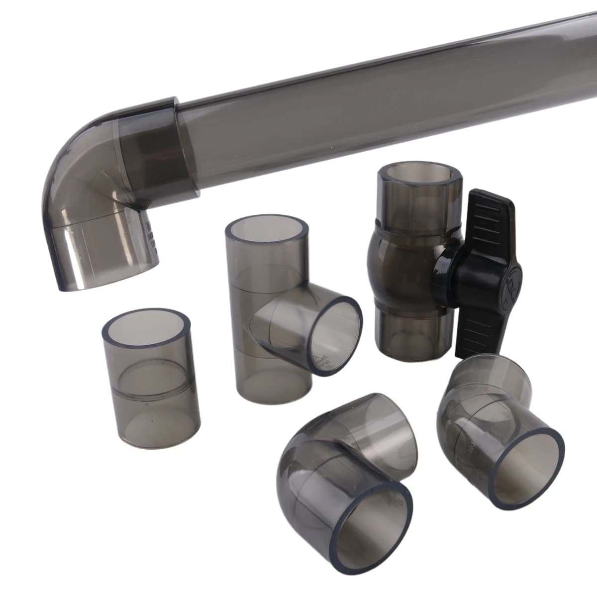 20 25 32 40 50mm Traslucido Nero UPVC Giunto per tubi Acquario Connettore per tubi dell'acqua Tubo per acquario Giunti per tubi flessibili Raccordi