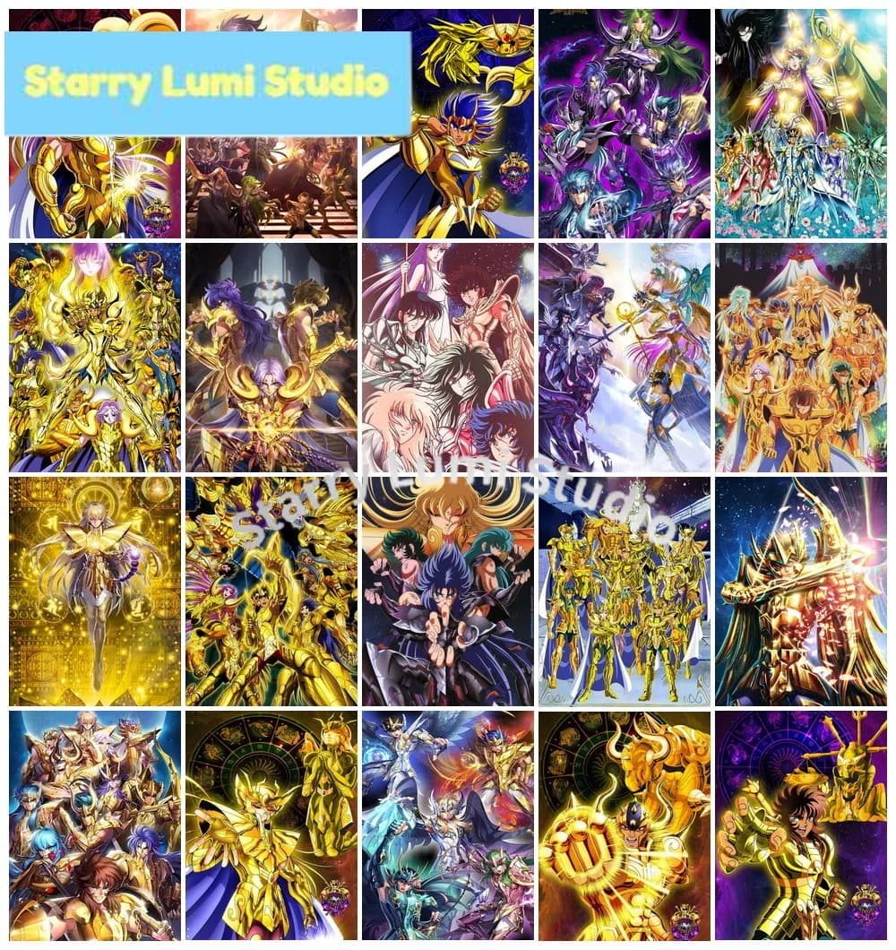 Nuovo Kit Diamond Painting Saint Seiya: Ricamo a Punto Croce Anime Giapponese, Mosaico, Quadro Fai da Te, Decorazione per la Casa
