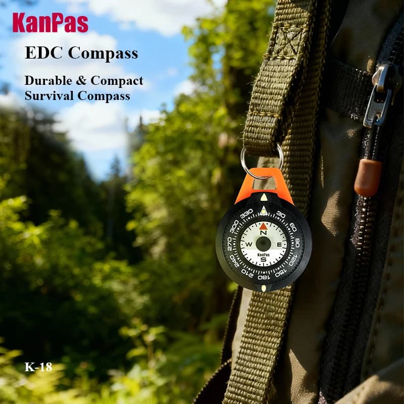 Mini bussola KANPAS EDC, bussola luminosa per la lettura di mappe avventurose, attrezzatura di sopravvivenza esterna leggera, K-18