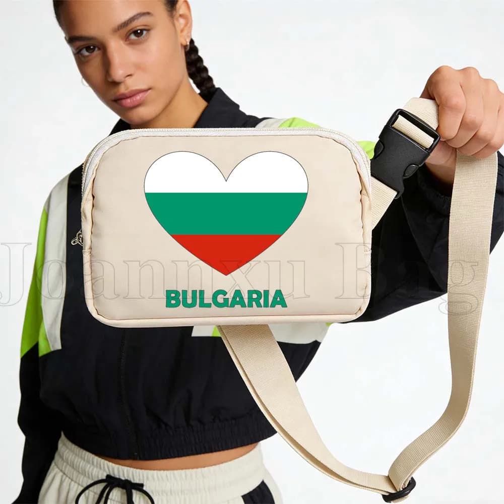 Sports Waist with Flag of Bulgaria, Waterproof, for Race and Cycling, Phone Door, Women's Wallet, Gift