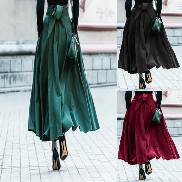 Nuova gonna a ombrello grande a vita alta da donna 202 Faionable Gonna lunga classica a trapezio in colori Silhouette X-ape