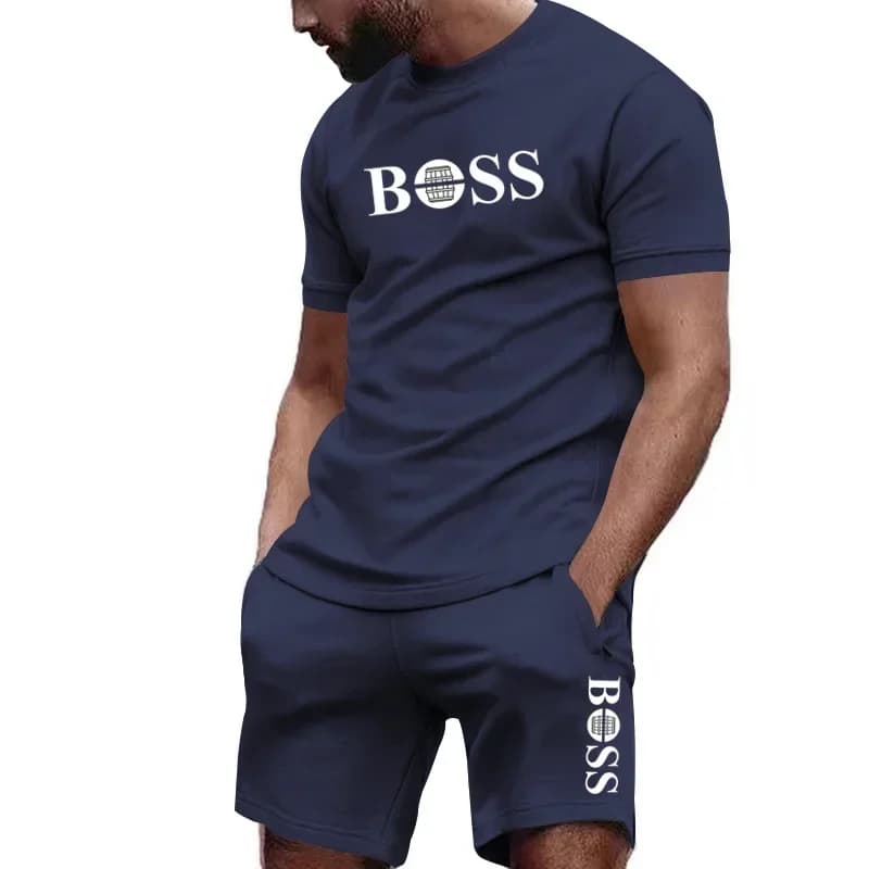 Men's sports suit two pieces: Short-sleeved t-shirts and fitness pants - Summer Collection 2026 - Great Discount