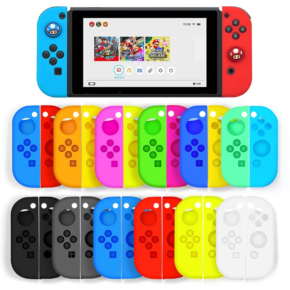 Custodia in Silicone per Nintendo Switch JoyCon Controller custodia in silice delicata sulla pelle compatibile Switch/Switch custodia protettiva OLED JoyCon