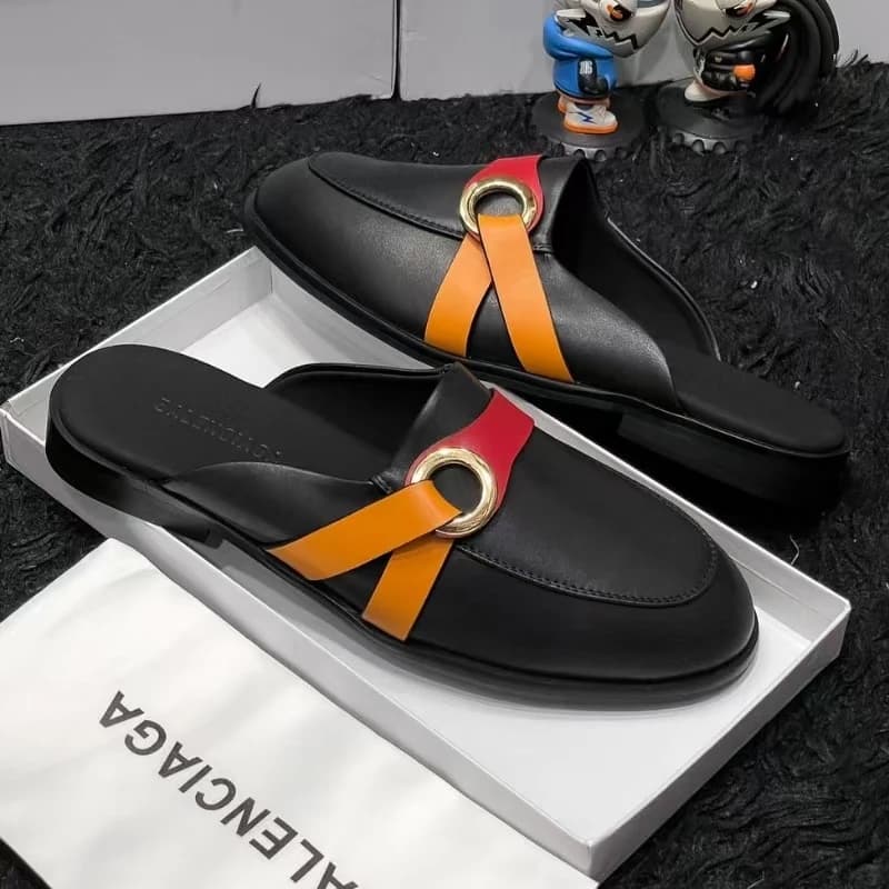 Pantofole da uomo alla moda Europee americane Casual One-step Comode scarpe da lavoro di marca Pantofole da gentiluomo britannico da uomo