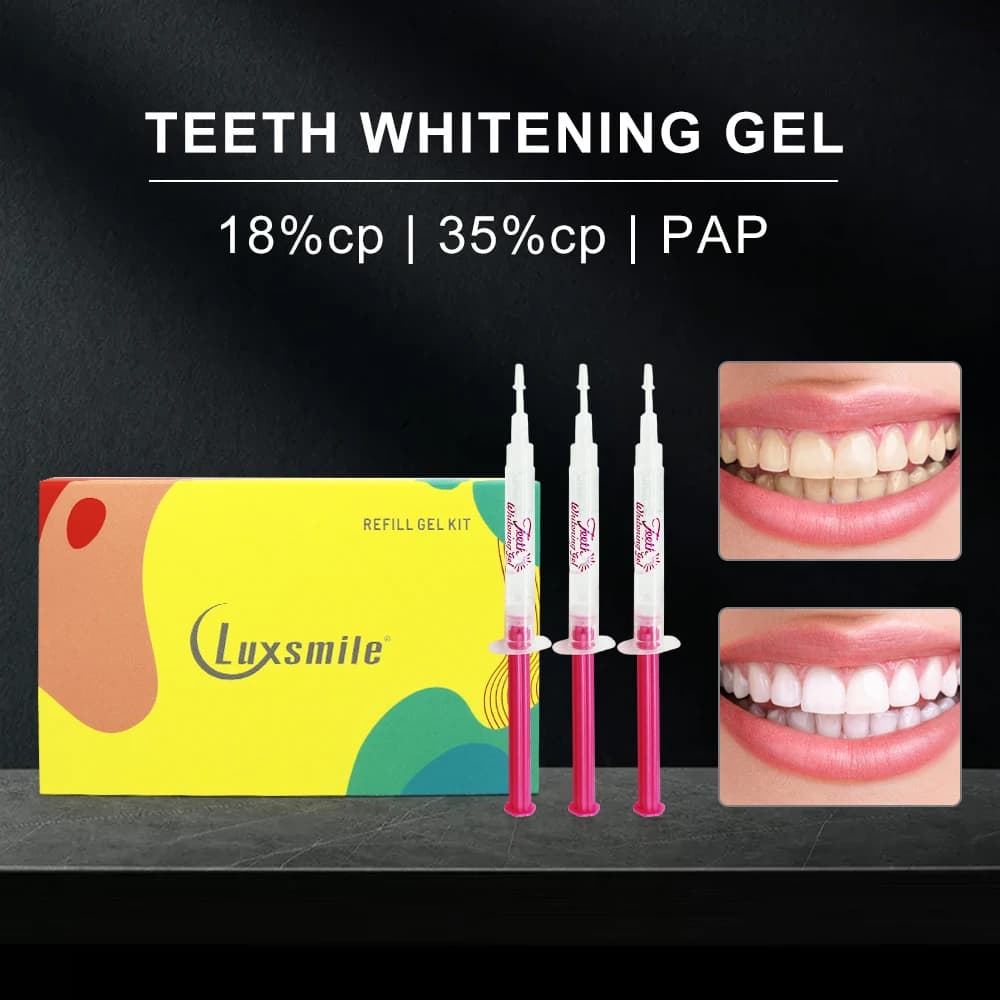 Luxsmile Tooth Whitening Gel Kit Blanqueador Dental Caramide Peroxide Gel Tooth Whitening Gel for Teeth Syringe 3pcX3ml