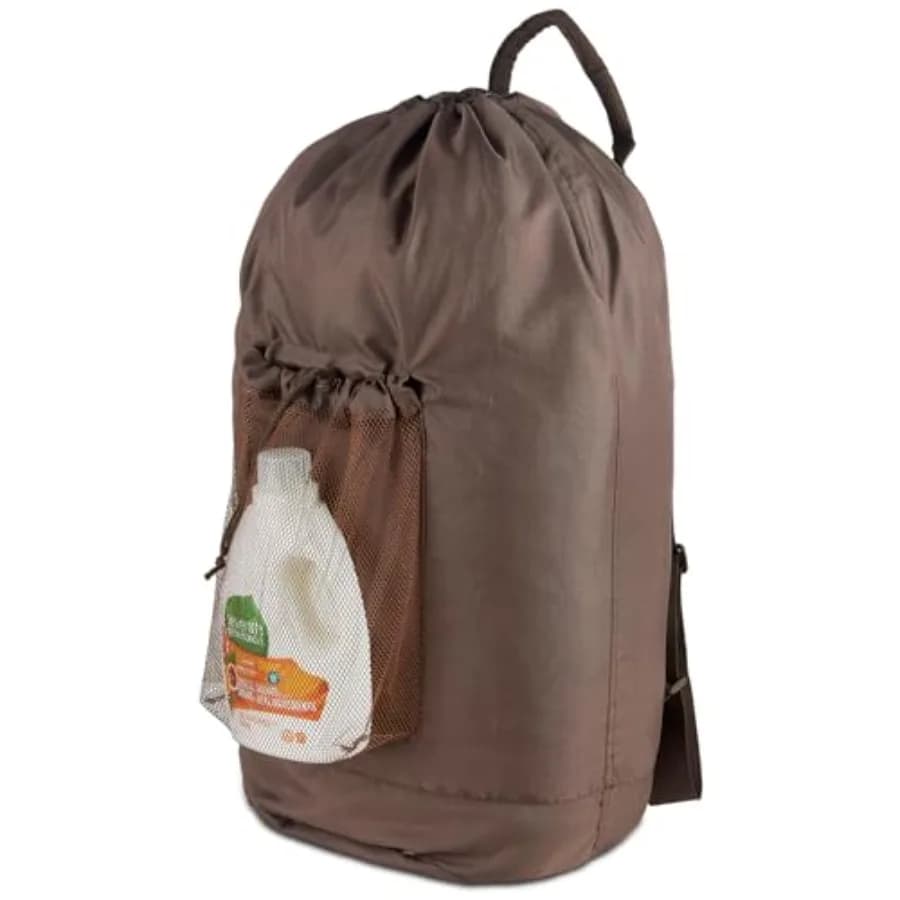 Large Laundry Backpack Bag with Detergent Holder and Adjustable Shoulder Straps, Clothes Laundry Backpack for College, Travel,