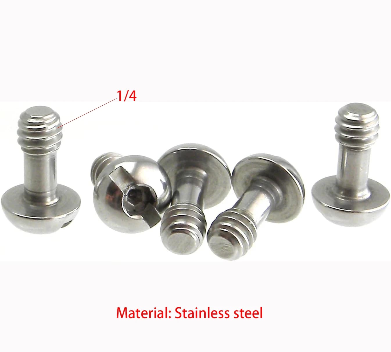 5x SS steel screws with cap 1/4" Tripod Quick release QR plate Hexagonal Camera/Slot Combo Captive 1/4" 20 Tripod/ Monopie/vites