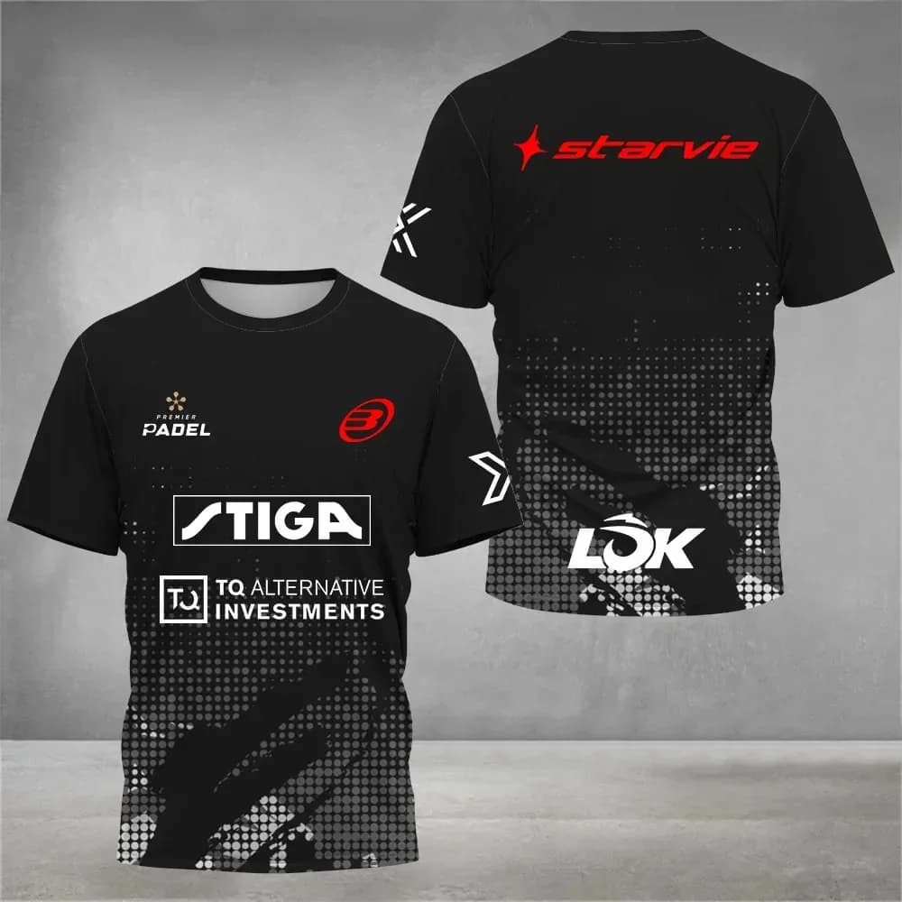 Camicia stampata di nuova moda Traspirante Asciugatura rapida T-shirt da tennis moda manica corta T-shirt sportiva casual da uomo di grandi dimensioni da corsa Rou