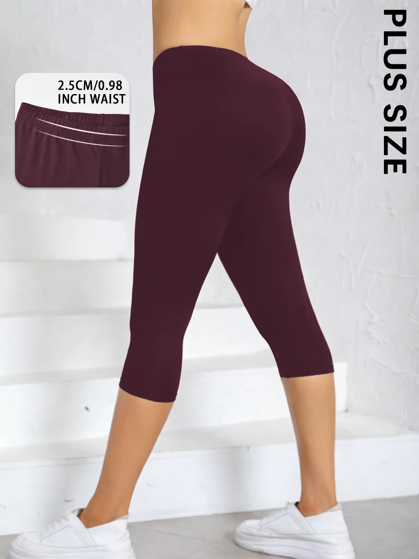 Trousers Capri Plus Size Not Transparent for Women, Leggings Super Soft for Training, Running and Yoga