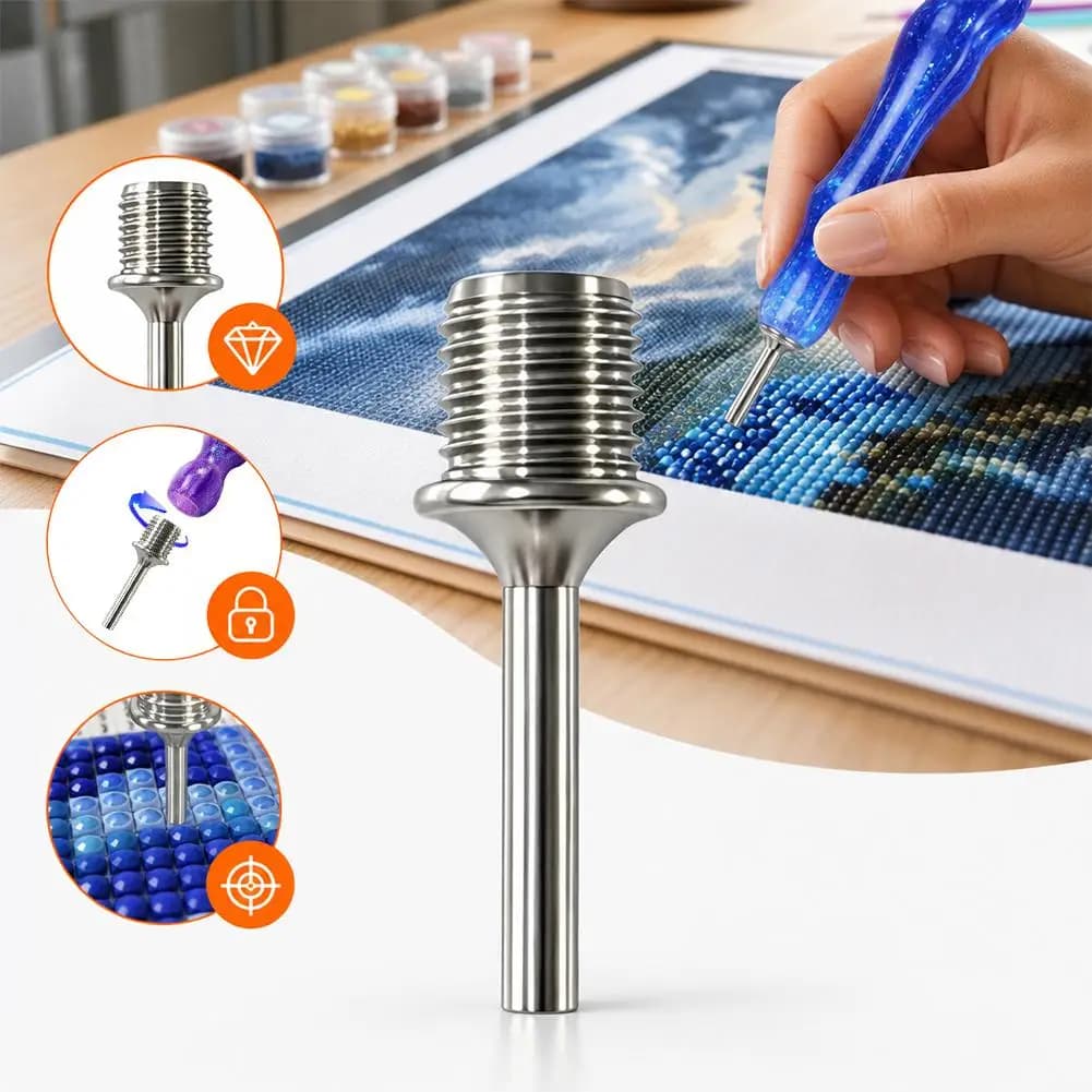 New 1 Head Diamond Painting Pen Tip Sturdy Durable Thin Multifunctional Threaded Tip Embroidery Nail Art Tool Accessories