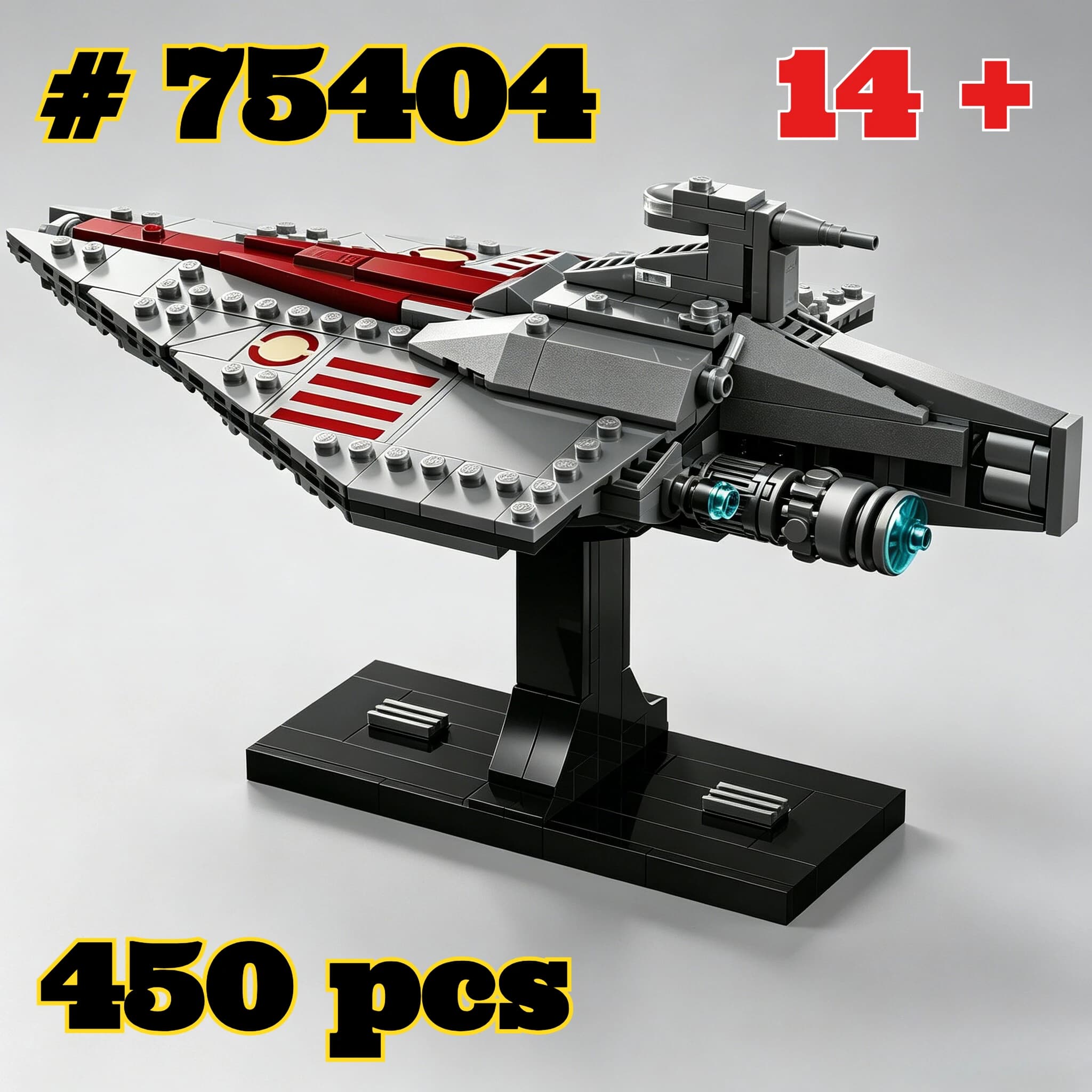 Set di blocchi da costruzione Moc Starship 75404 adatti per regali di compleanno, compatibili con i particolari Legoed, 450 pezzi.