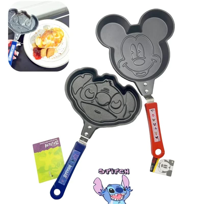 Anime Stitch Bambini Colazione Pentola Topolino Figura Utensili da cucina Uovo Frittata Stampo Padella antiaderente Giocattolo per bambini