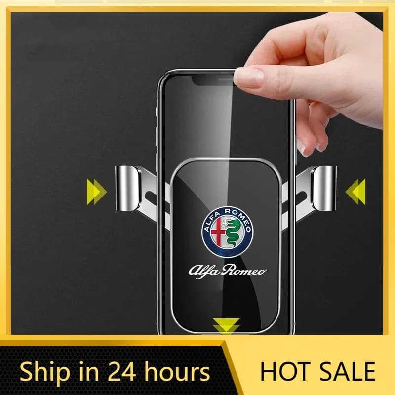 Car Stickers Car Air Vent Clip Mount Gravity Phone Holder Smartphone GPS Bracket For Alfa Romeo Giulia Stelvio Giulietta 159 147