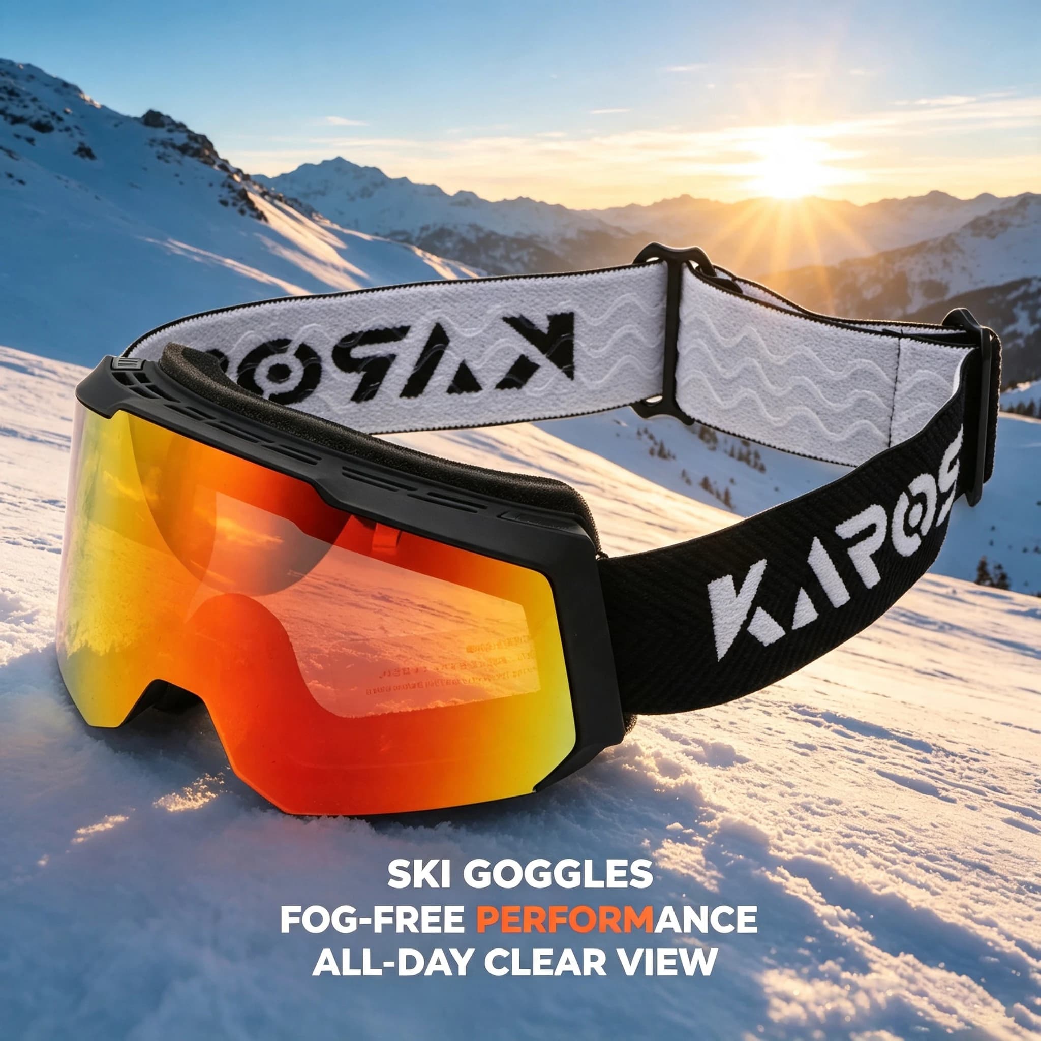 Karos Ski Double-Layer Anti-Fog Goggles UV400 Windproof Glasses Skiing Snowboarding Snowmobile Winter Sports Protective Eyewear