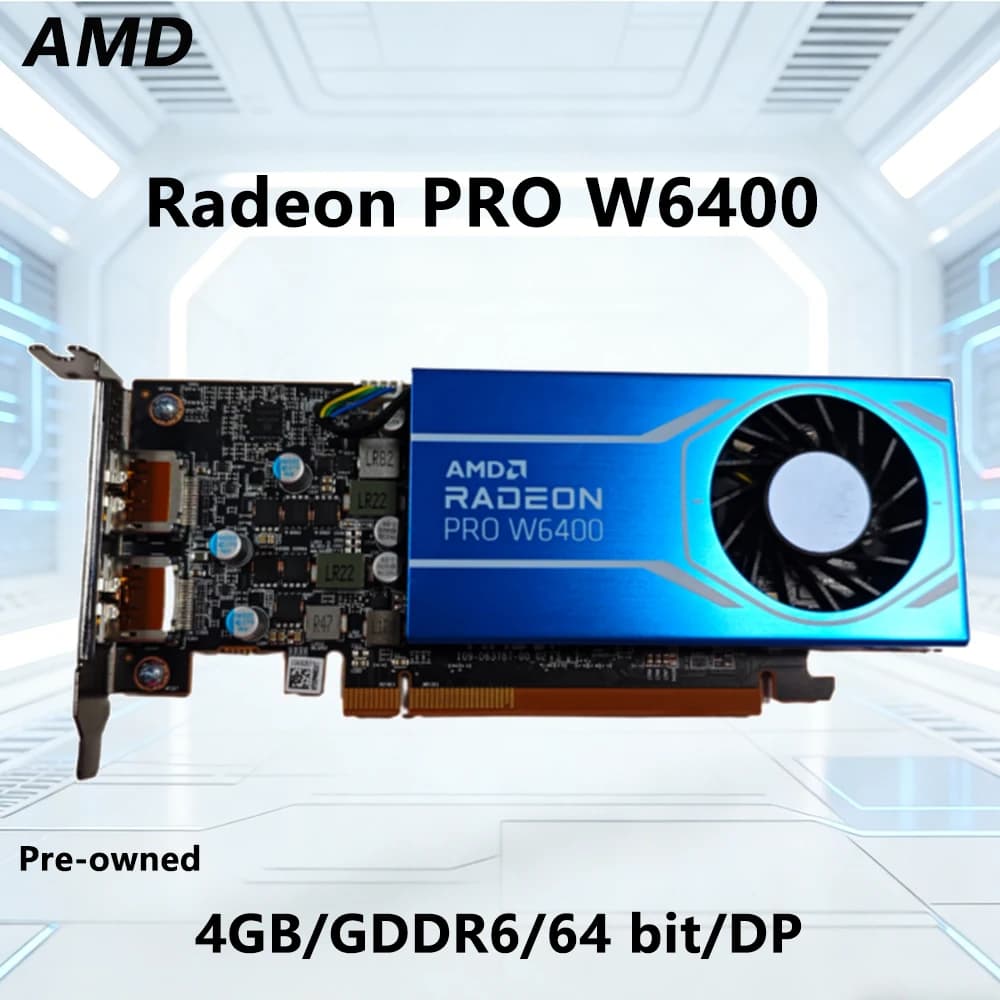Scheda Grafica Professionale AMD Radeon PRO W6400 4GB GDDR6, GPU RDNA 2 per Workstation, 50W Basso Consumo, PCIe 4.0 per PC Desktop