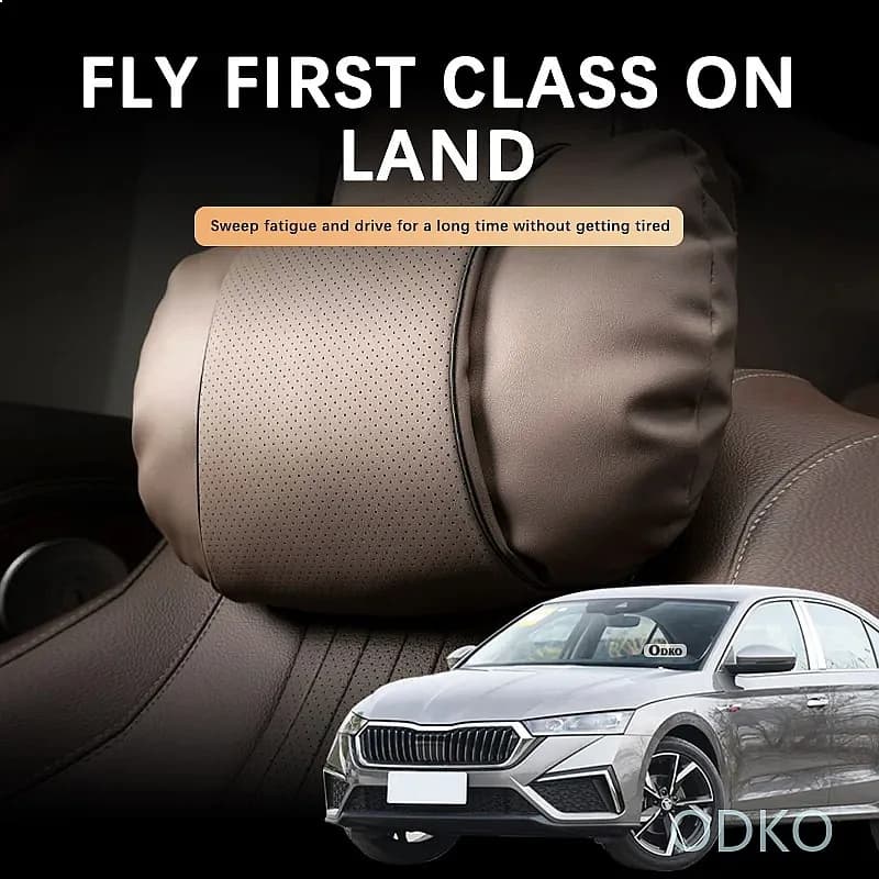 Car Headrest Soft Leather Neck Support Car Neck Pillow Travel Rest Pillows For Skoda Octavia A5 A7 RS