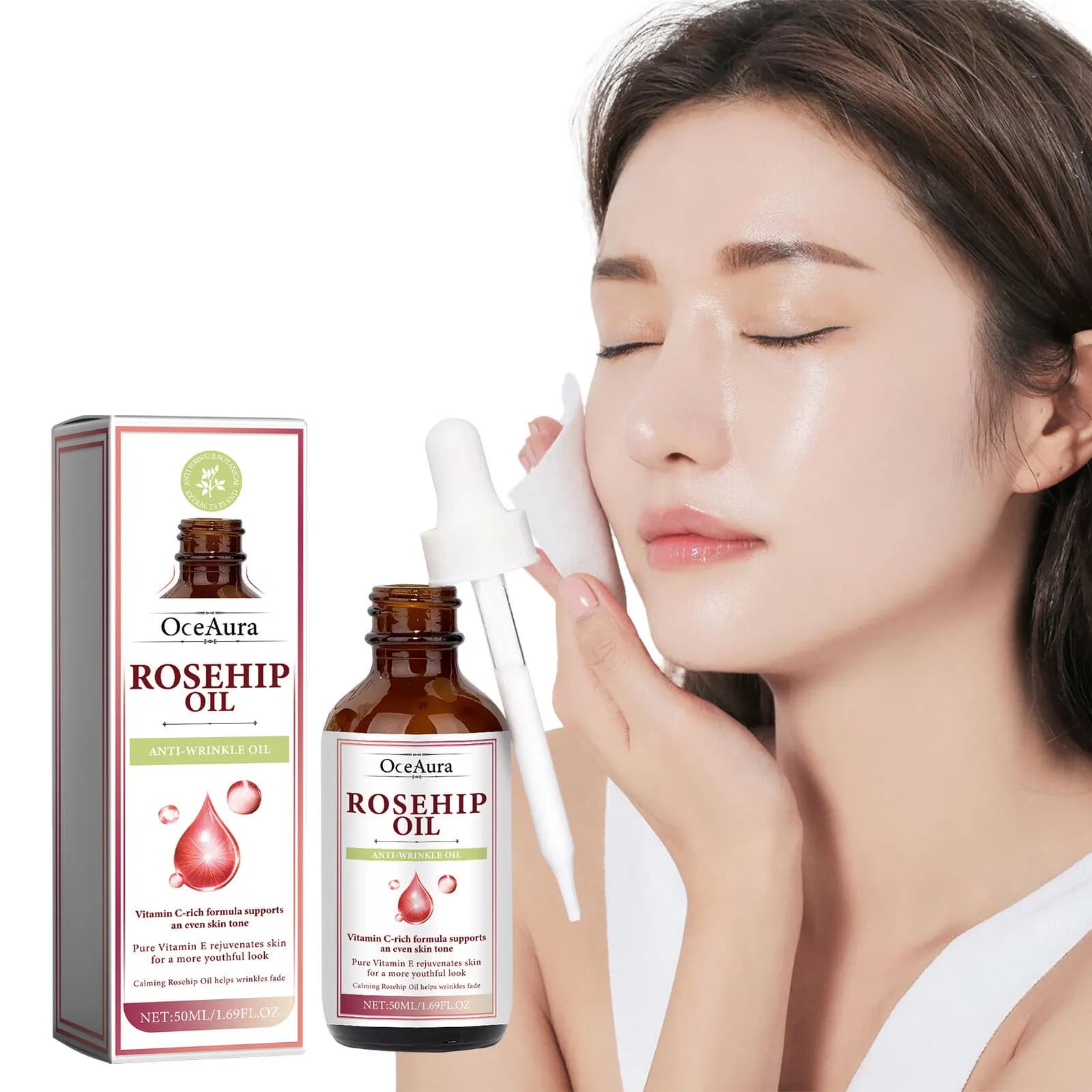 Serum Essence Faced with Rose Canine Oil, Reduces Subtle Rugs, Shrinks the Pores, Lifting Effect and Rassodante, Repairs the Danni, for Dry Skin, Nutrient Oils for Viso