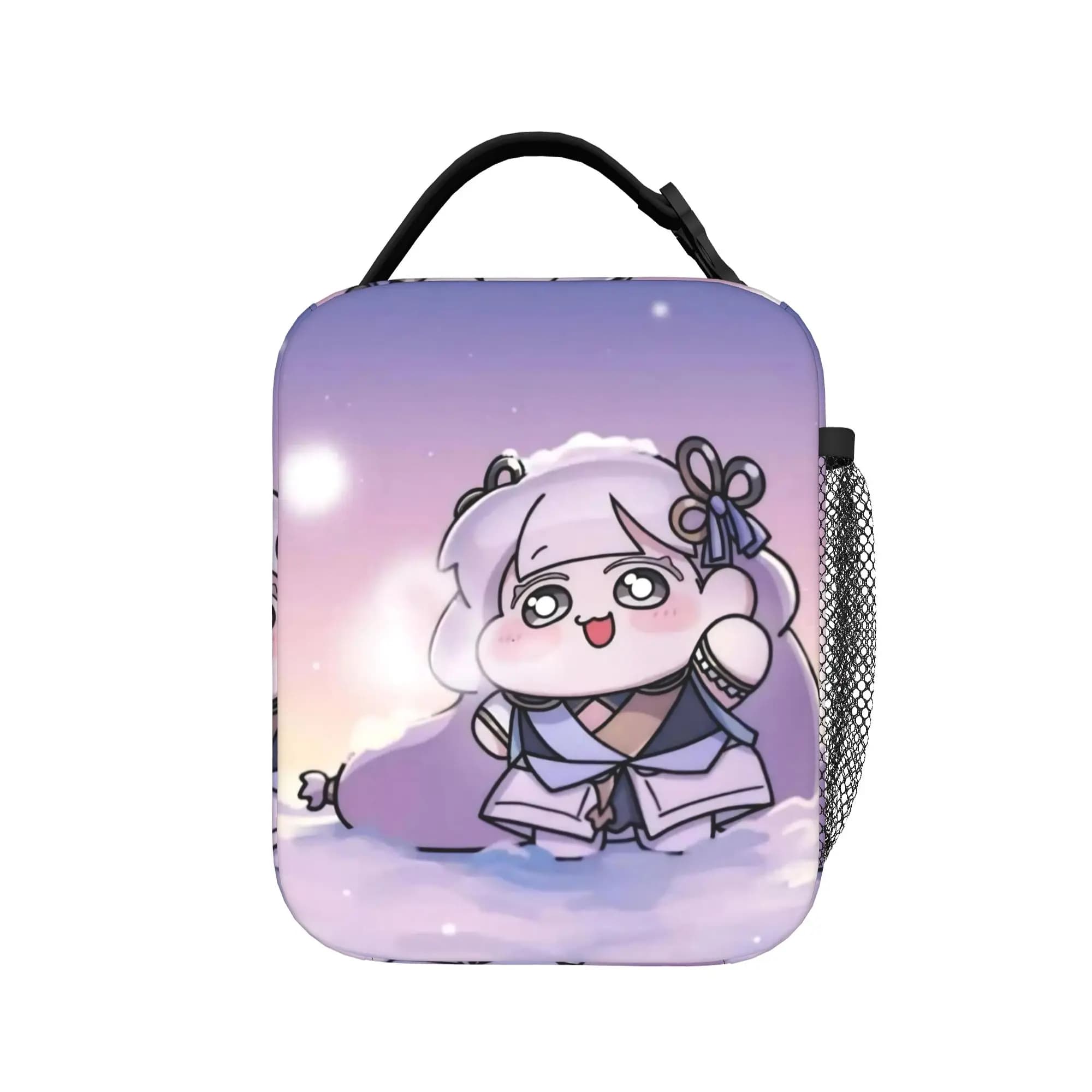 Trickcal C-Chibi Go Games Accessori Borsa termica per il pranzo per ufficio, contenitore per alimenti, contenitore termico riutilizzabile per il pranzo