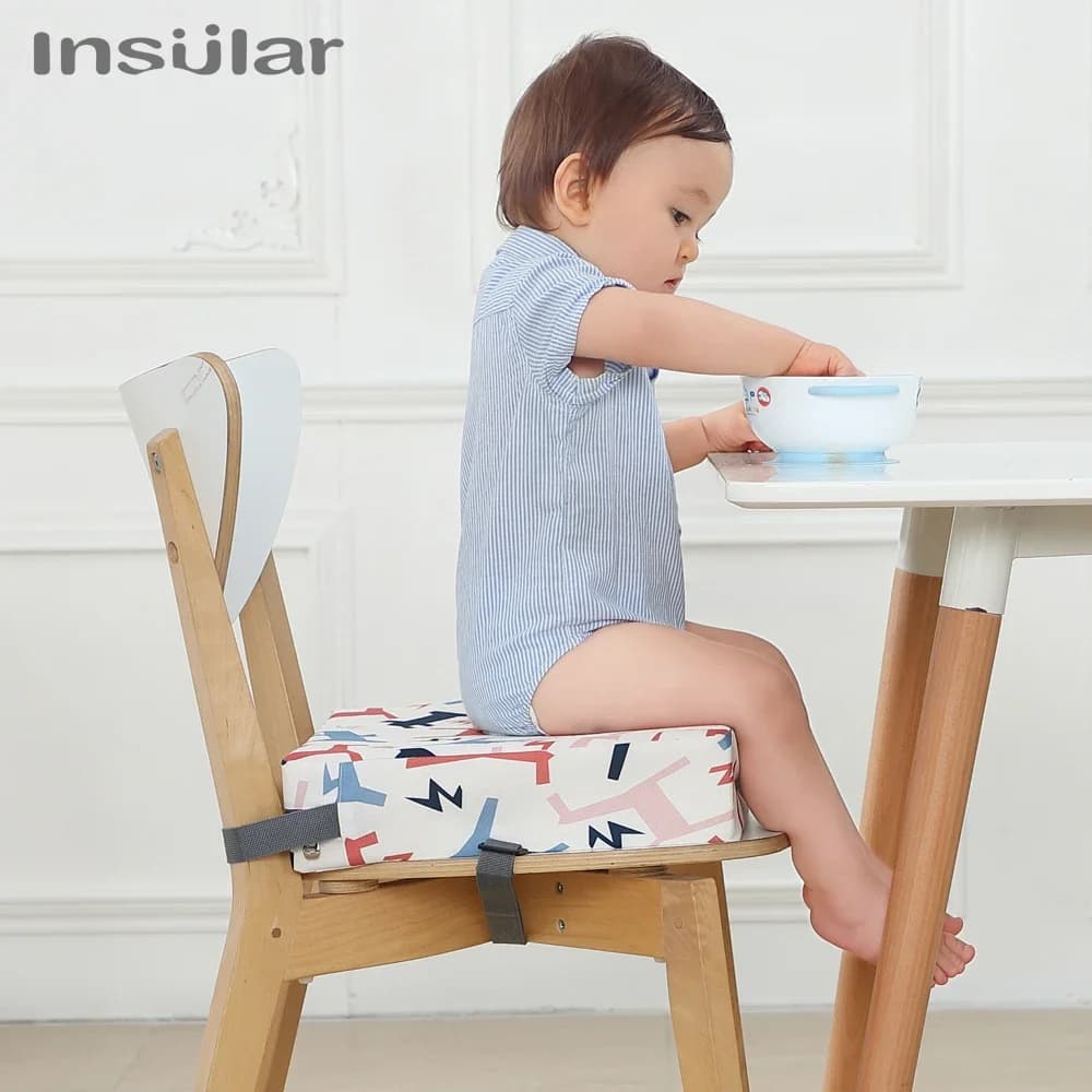 Cuscino Rialzato per Seggiolone Bambini Insular, Imbottitura Regolabile e Rimovibile per Seggiolone da Pranzo
