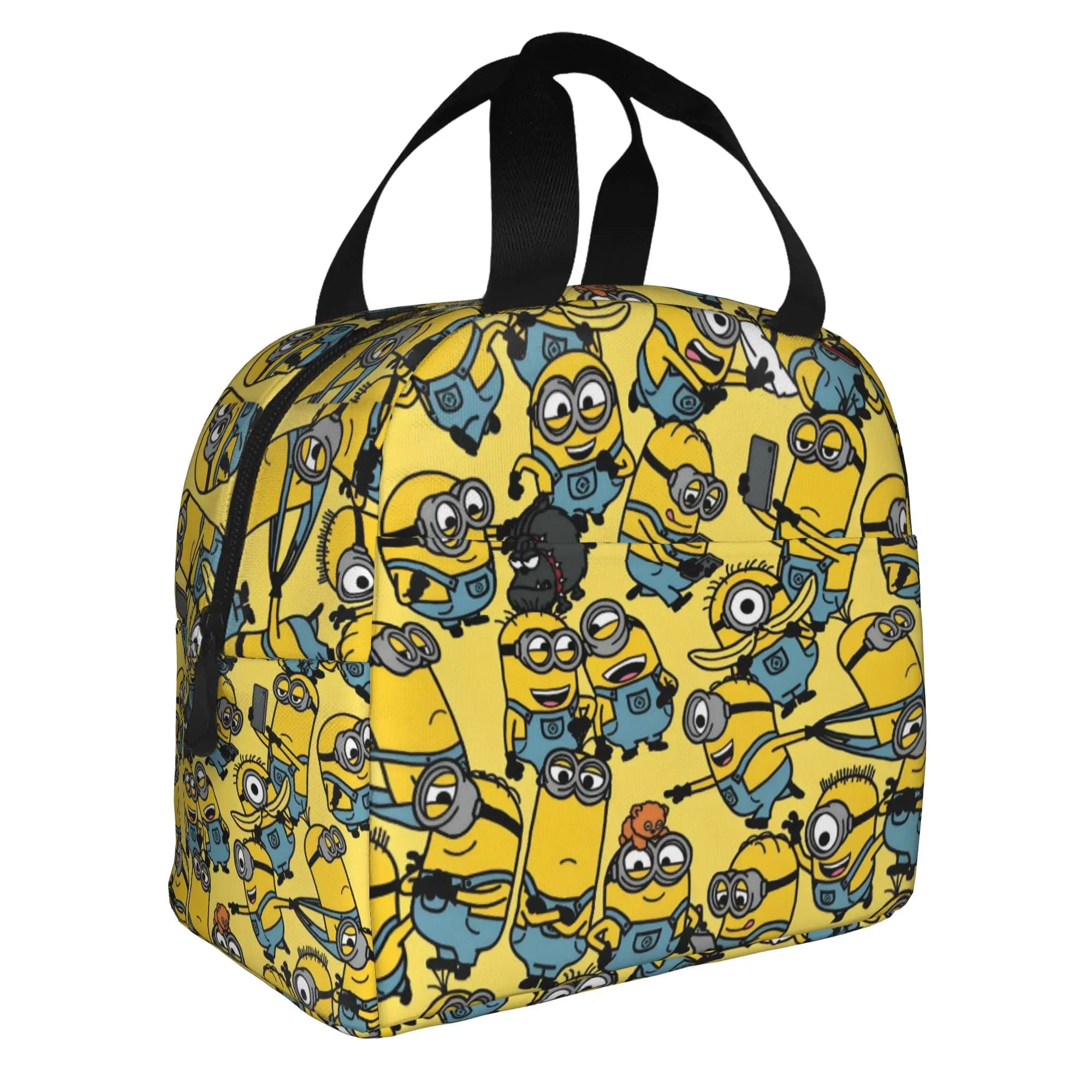 Custom Yellow The Rise Of Gru Resuable Lunch Box Waterproof Cartoon Pattern Thermal Cooler Food Insulated Lunch Bag Office Work