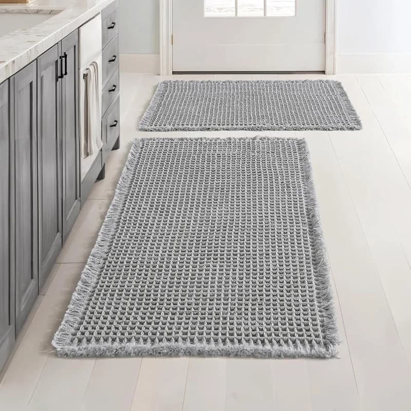 Tappetino da Bagno Assorbente, Tappeto da Cucina Impermeabile Lungo, Tappetino Antiscivolo, Tappeto Bagno a Nido d'Ape, Zerbino d'Ingresso Lavabile in Lavatrice