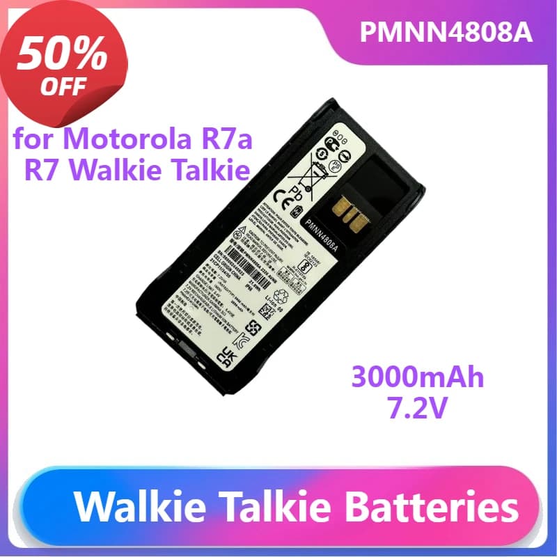 PMNN4808A Batteria per Motorola R7a R7 Walkie Talkie Accessorio Sostituzione 3000mAh 7.2V Batteria