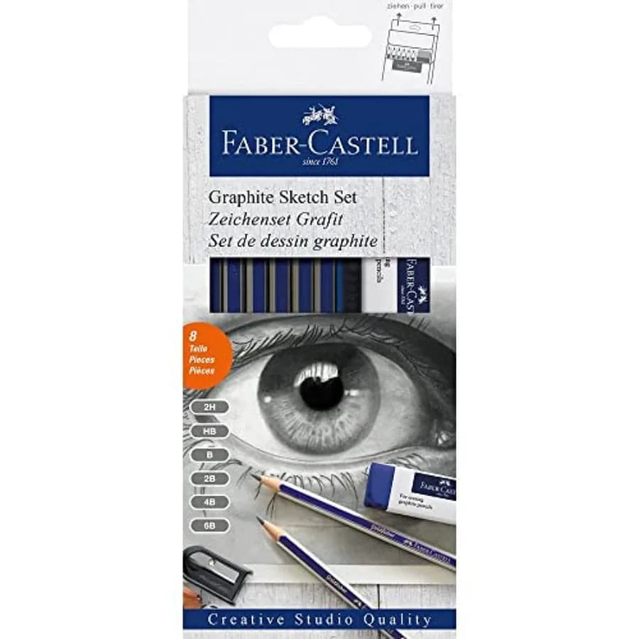 Creative Studio Graphite Sketch Set 8 Graphite Pencils Pencil Sharpener Pencil Eraser