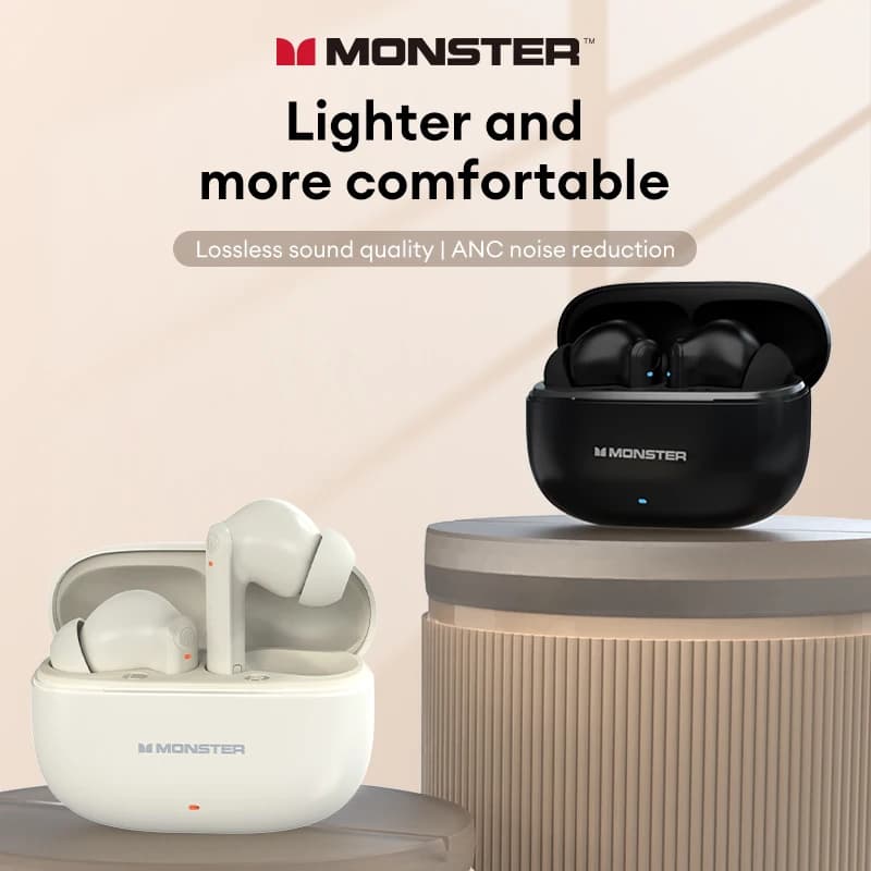 Monster XKT27 Bluetooth V5.4 Bluetooth headset HIFI wireless audio earphones in standby long Intelligent noise reduction Audio earphones for HD calls