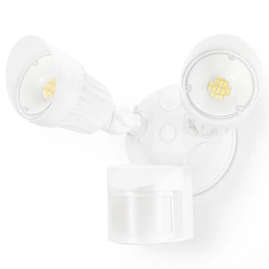 Lampada di Sicurezza LED 3CCT con Sensore di Movimento per Esterni, Accensione dal Tramonto all'Alba, Certificata ETL, Teste Regolabili, 3000K/4000K/5000K Selezionabili