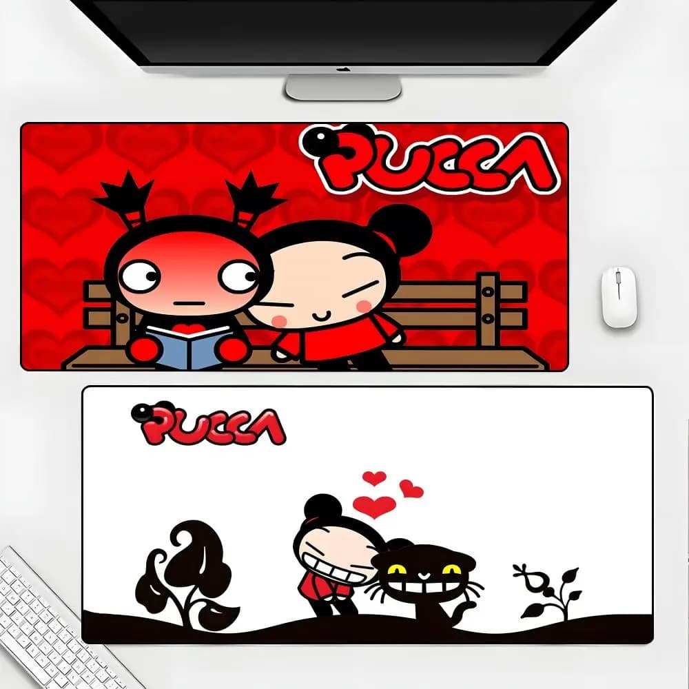 P-Pucca Anime Mouse Pad Tappetino in gomma per laptop Xxl Mousepad Notebook Gamer Computer Tavolo Accessori da gioco