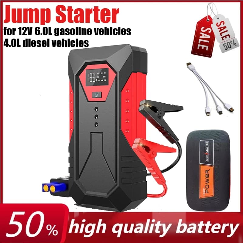 Avviatore di emergenza per auto portatile 12V 8000mAh Accumulatori e caricabatterie di riserva per veicoli a combustibile 12V 6.0L、Veicoli diesel 4.0L