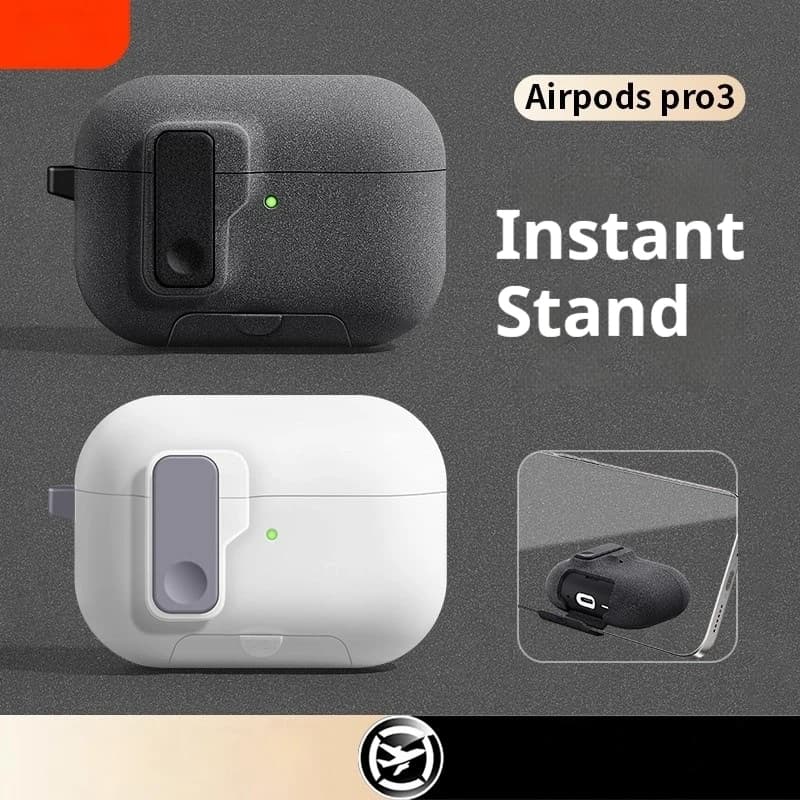 Custodia Protettiva per AirPods Pro 3, Cover per Cuffie Bluetooth, Custodia Flip per AirPods 4, Struttura di Supporto Invisibile
