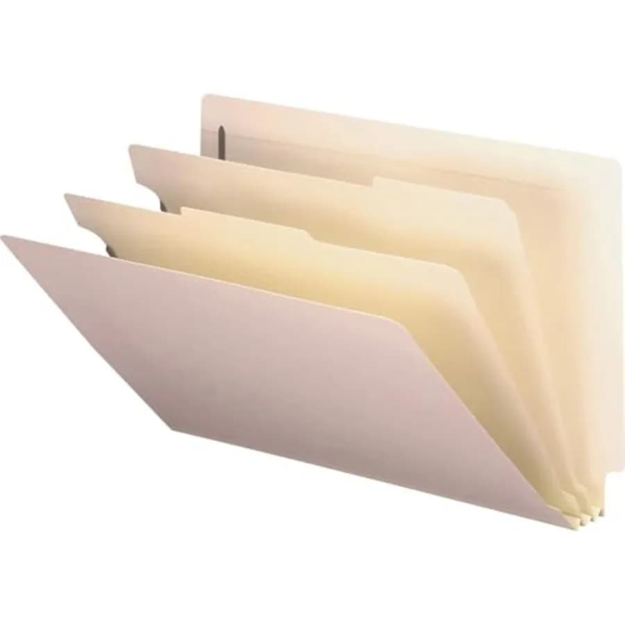 Cartella classificatrice in cartone pressato con linguetta, 2 divisori, espansione 2 pollici, formato legal, Manila, 10 per scatola, 29835