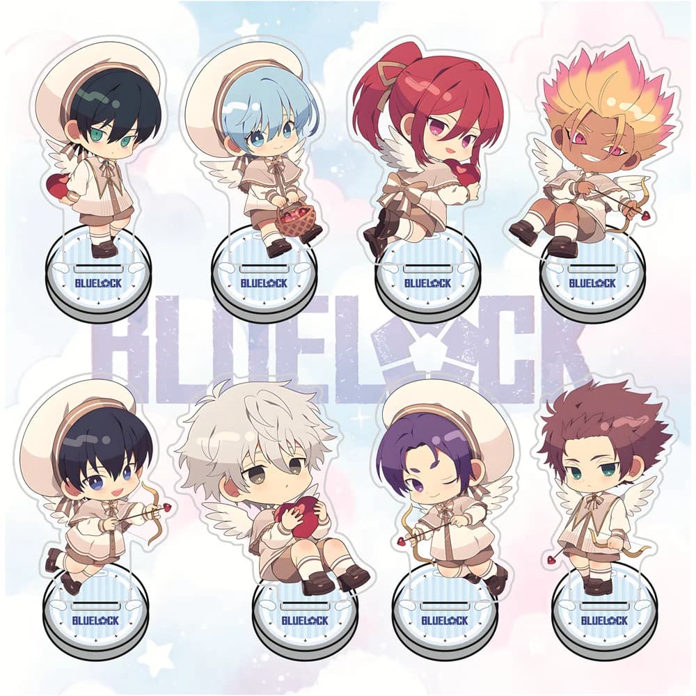 Blue Lock 10cm Cupid Angel Themed Acrylic Stand Figures keychain Anime Collectible Standee, Desk Decor Gift for Fans
