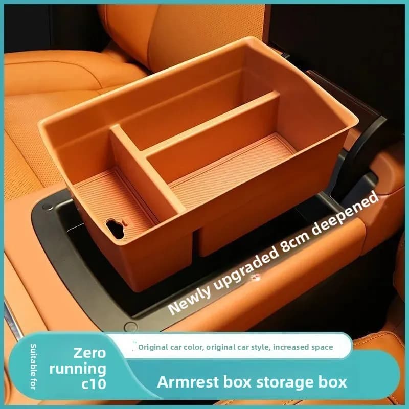 Center Console Organizer Tray for Leapmotor C10 2024-2026 Armrest Storage Box with Double Layer Car Interior Accessories